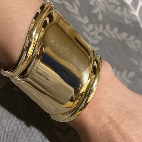 Bracelet BOLD Chunky Gold Bone Cuff N04 - Picture 3 of 8